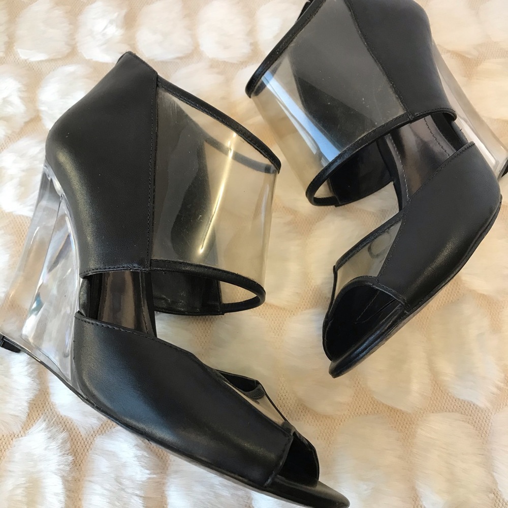Aldo black and clear wedges